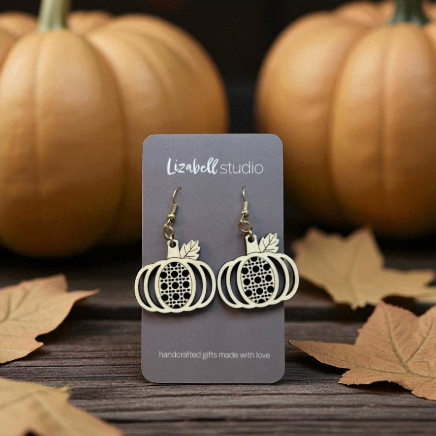 Wooden Pumpkin Spice Dangles