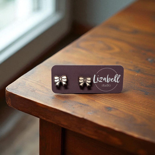 Tiny Bow Stud Earrings