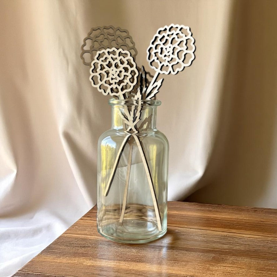 Wooden Birth Month Flowers