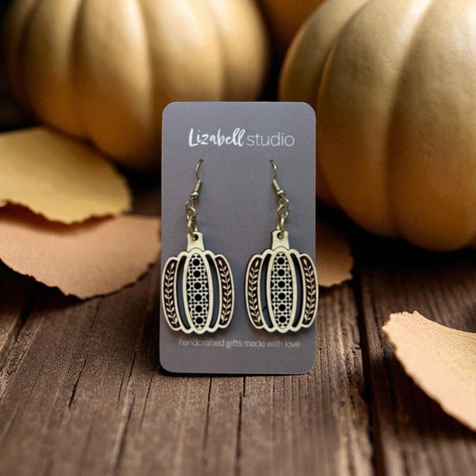 Wooden Pumpkin Spice Dangles