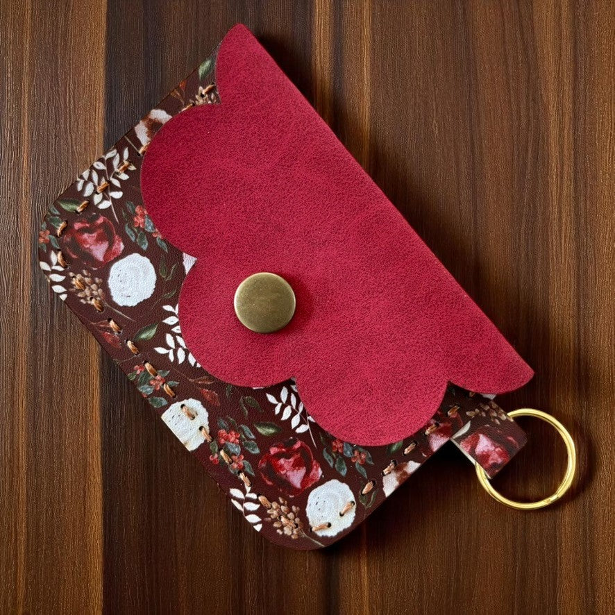 Scallop Charm Pouch -Ruby