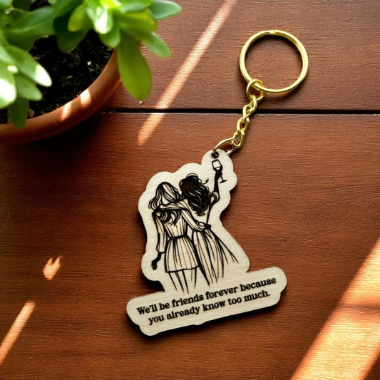 Wine Not, Bestie? Keychain