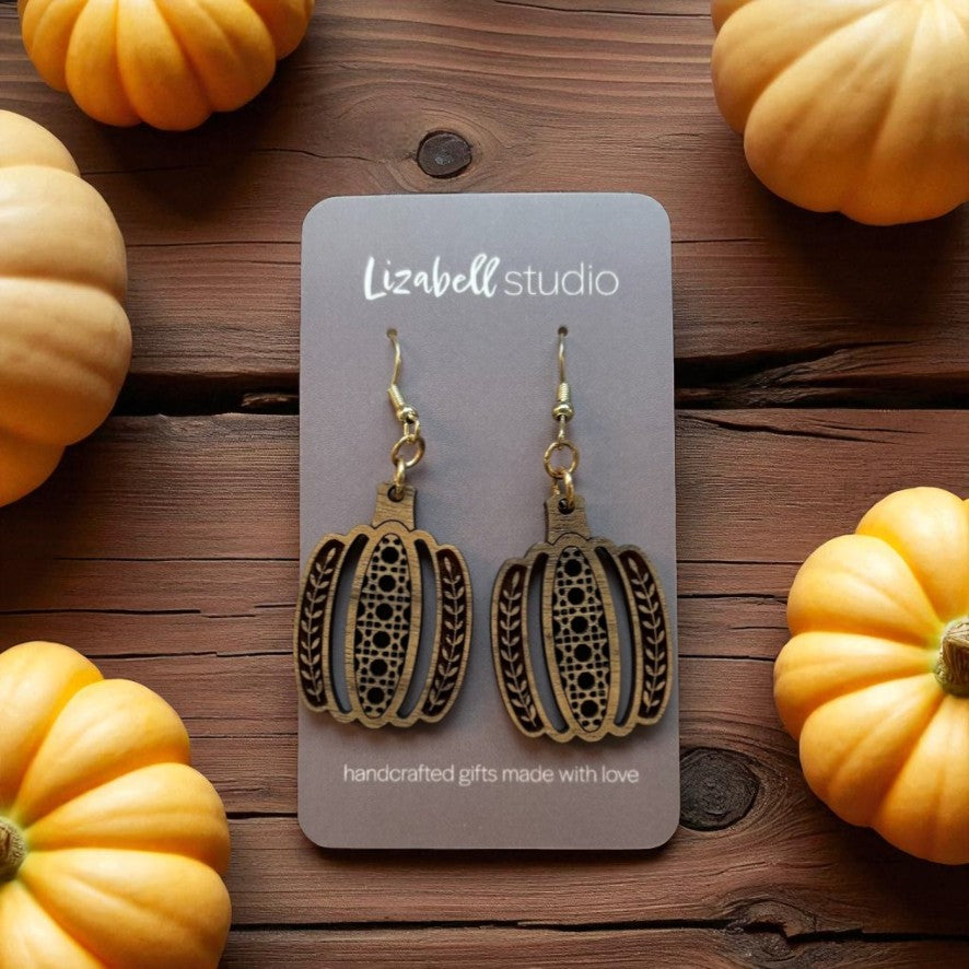 Wooden Pumpkin Spice Dangles