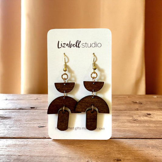 Wooden Whimsy Trio Earrings