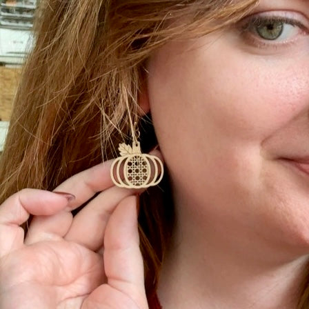 Wooden Pumpkin Spice Dangles