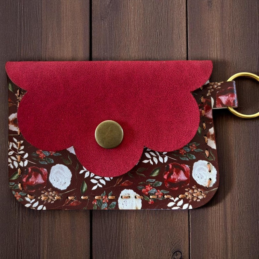 Scallop Charm Pouch -Ruby