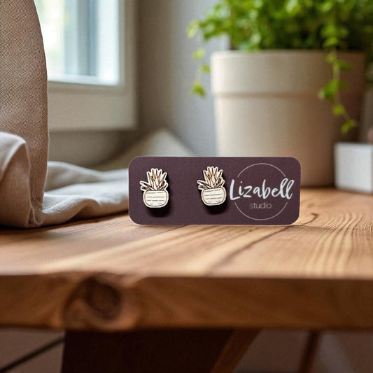 Happy Plant Stud Earrings