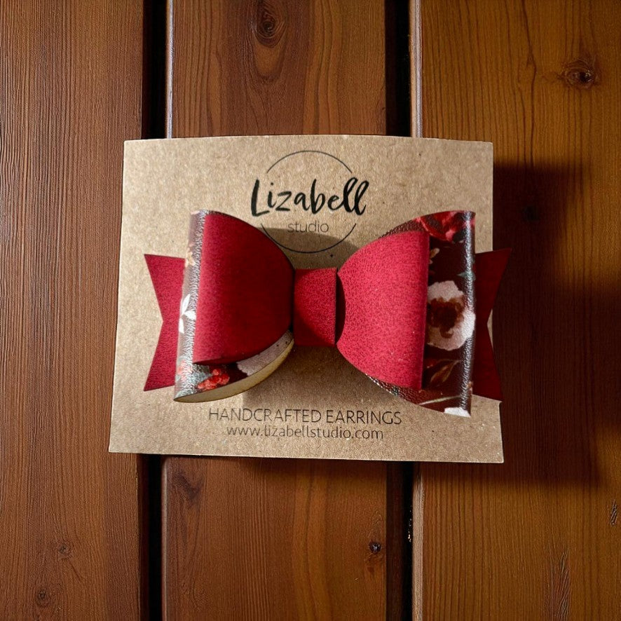 Hair Bow Clips - Ruby