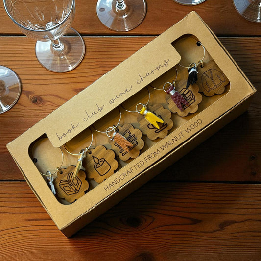 Walnut Wood Wine Glass Charms