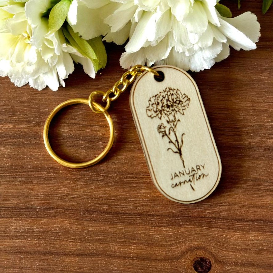 Birth Blossom Keychain