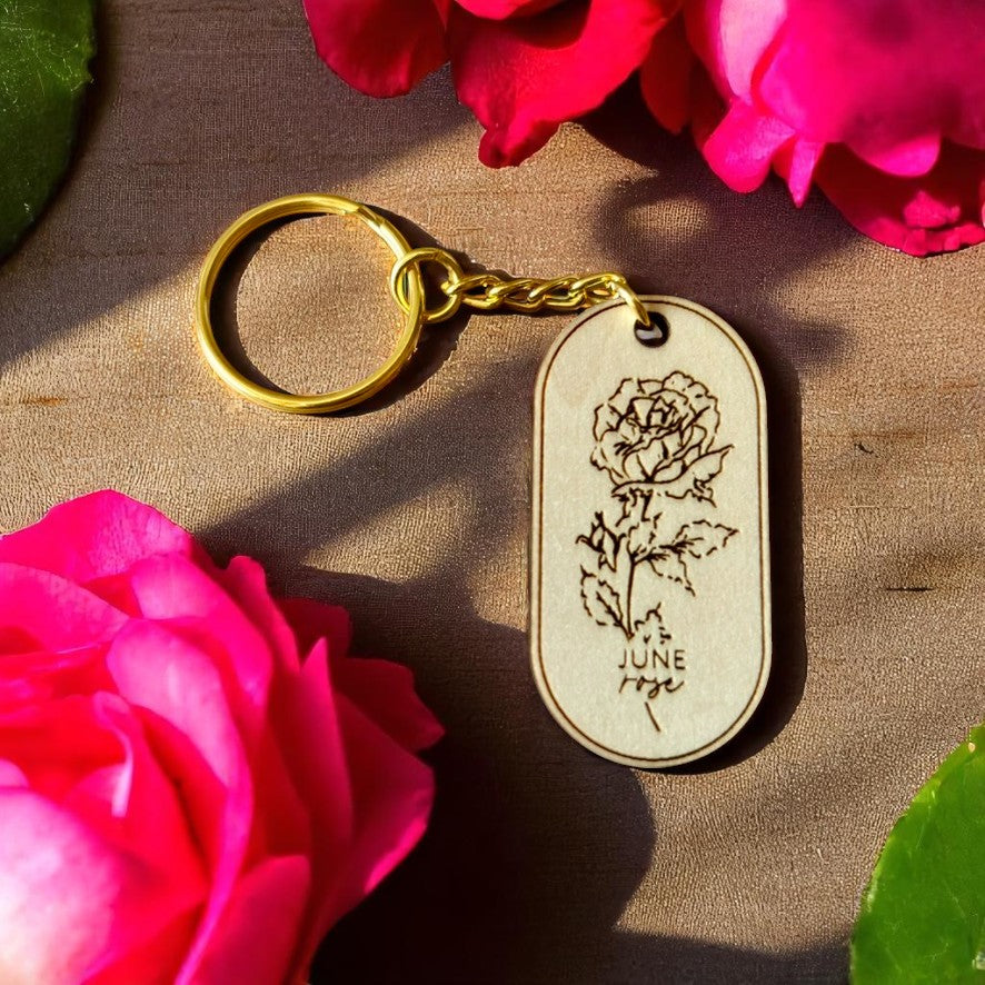 Birth Blossom Keychain