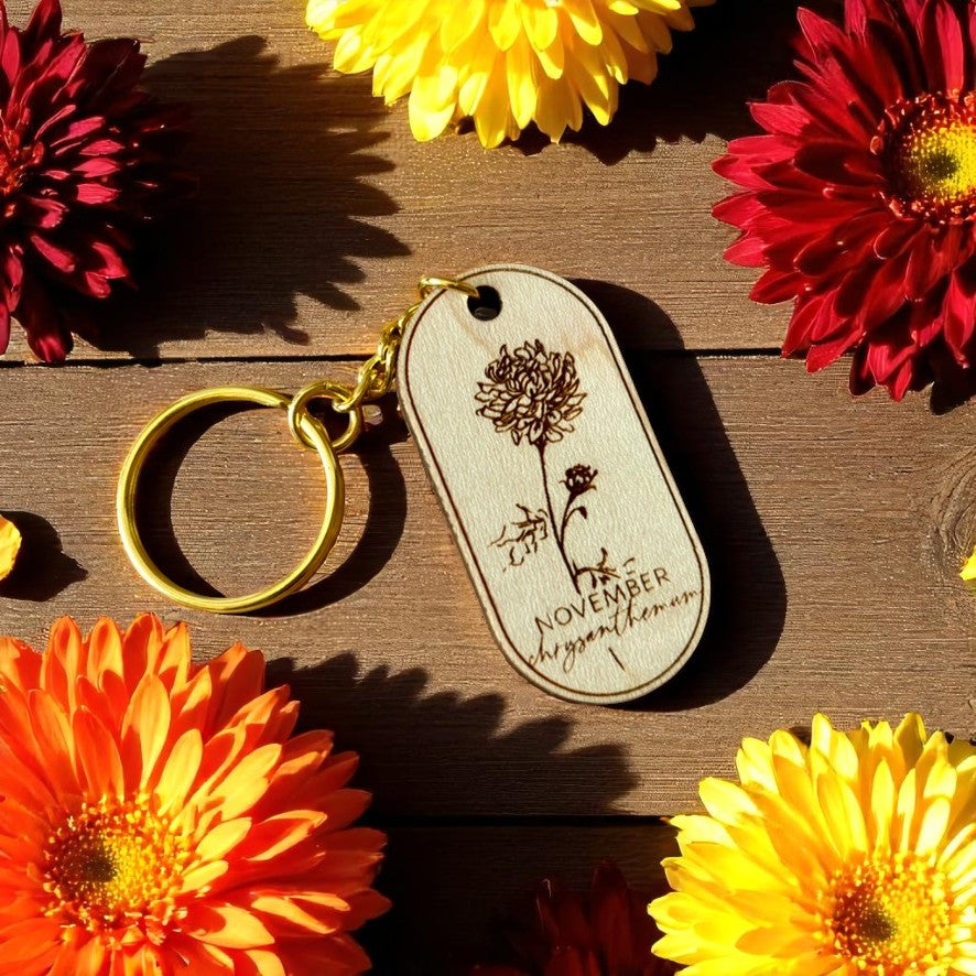 Birth Blossom Keychain