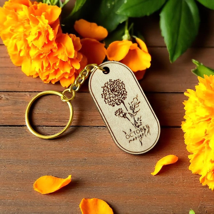 Birth Blossom Keychain