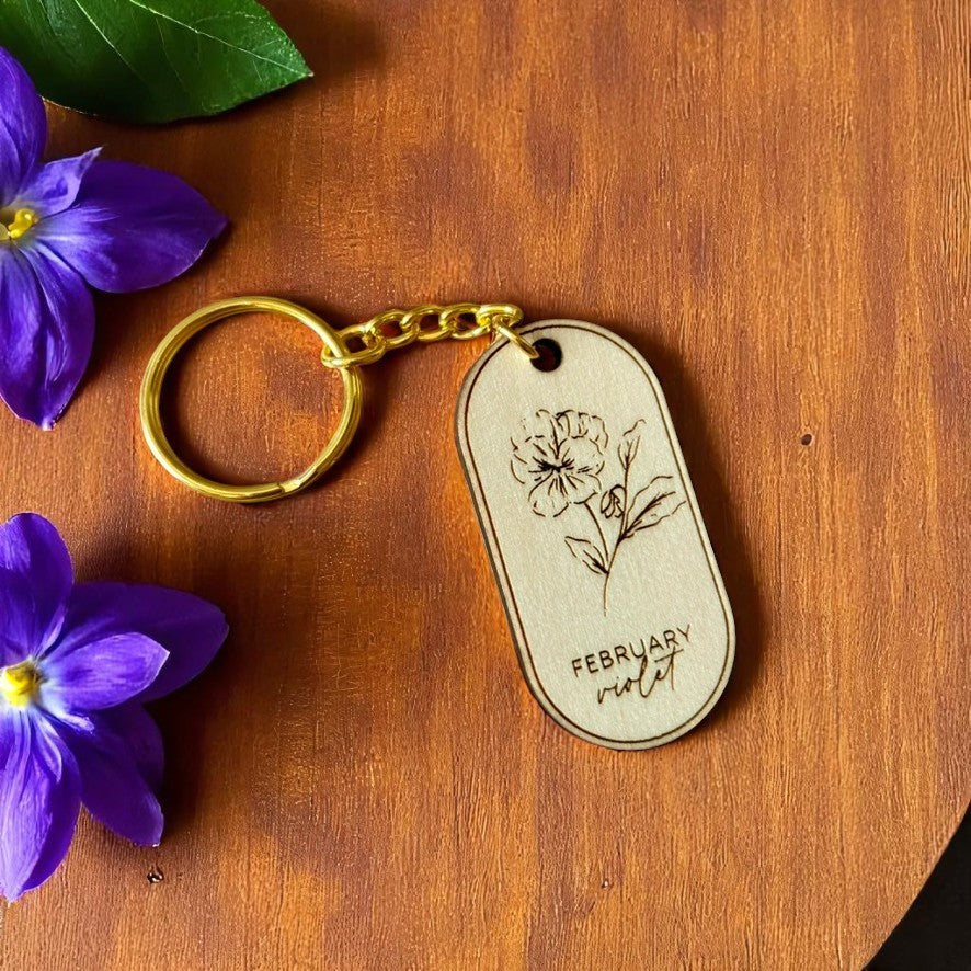 Birth Blossom Keychain