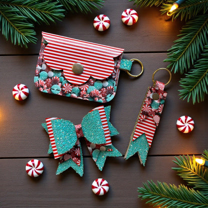 Scallop Charm Pouch - Candy Cane Wishes