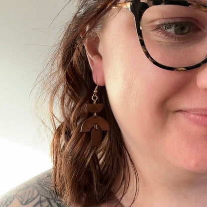 Wooden Whimsy Trio Earrings