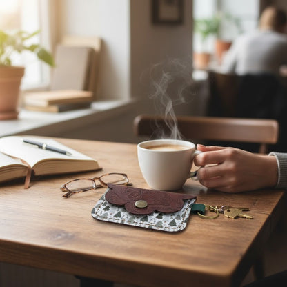 Scallop Charm Pouch - Frosted Evergreens