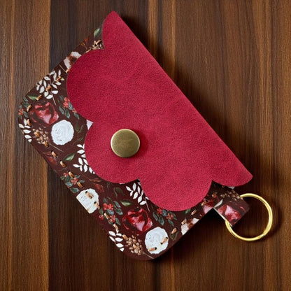 Scallop Charm Pouch -Ruby