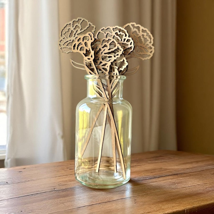 Wooden Birth Month Flowers