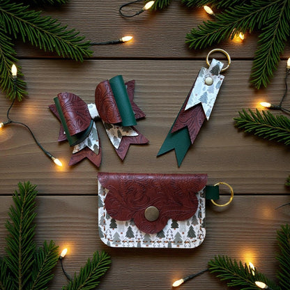 Scallop Charm Pouch - Frosted Evergreens