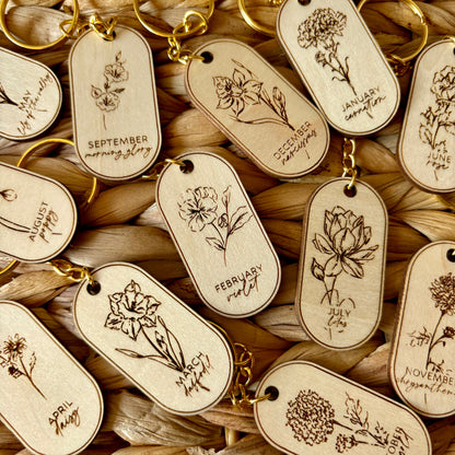 Birth Blossom Keychain