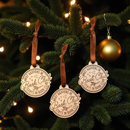 What Happens in Book Club Christmas Ornament